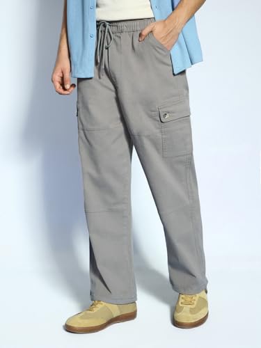Image of Urbano Fashion Men's Loose Baggy Fit Cargo Jogger Chino Pant with 6 Pockets Stretchable