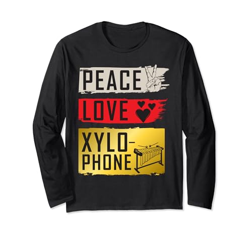 Peace Love Xylo Phone Instrumento musical de percusión Manga Larga
