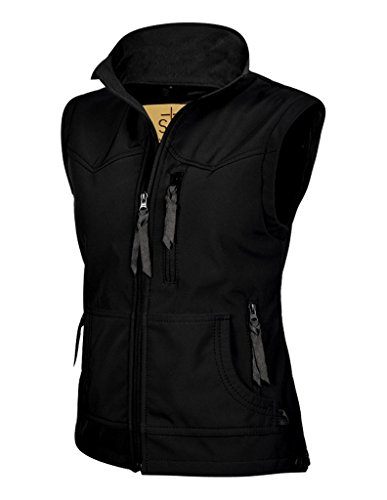 Sts Ranchwear Sts3452 Women's Flattering Cut Softshell Vest (Black, X-Large) #TOP10
