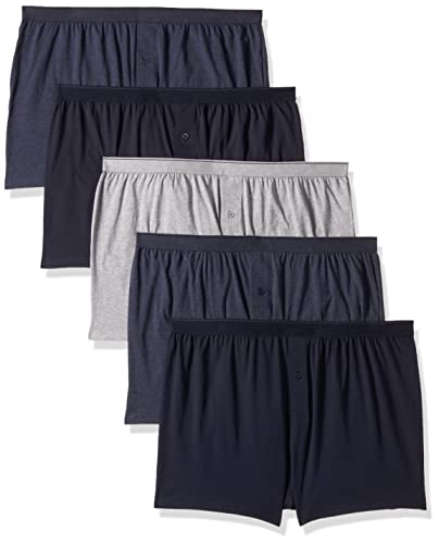 Marks & Spencer Men's Cotton Brief Loose Fit Plain Boxers (Pack of 5) (T148304F_Denim Mix_2XL)