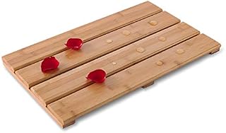 GOBAM Bamboo Bath Mat, Small, 50 x 31 x 3.3 cm - Non-Slip Shower Mat for Spa, Sauna, Kitchen, Indoor & Outdoor Spaces, Water Resistant, Easy to Clean Bamboo Duckboard - Natural