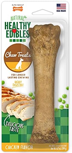 Nylabone Healthy Edibles All-Natural Long Lasting Chicken Flavor Dog Chew Treats 1 Count Chicken X-Large/Souper