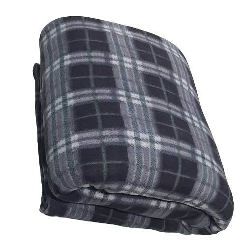 MAMRAJ Single Bed ||Fleece|| Checkered Quilt Cover/Duvet Cover/Rajai Cover/Blanket Cover for Winters (60×90 Inches) (Grey)-image-14