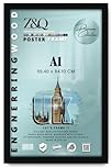 Black Poster Frame 23x33 Inch Gallery Picture Photo A1 Frame, Horizontal and Vertical Wall Display Solid MDF Wood with Aclyric Glass for 23x33 Inch Living Room Bedroom Décor