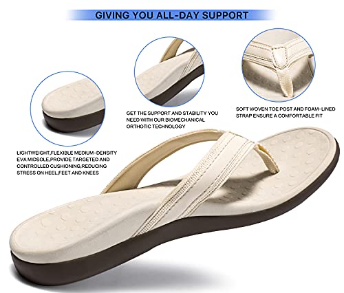 Image of LLSOARSS Plantar Fasciitis Feet Sandal with Arch Support - Best Orthotic flip Flops for Flat Feet,Heel Pain- for Women