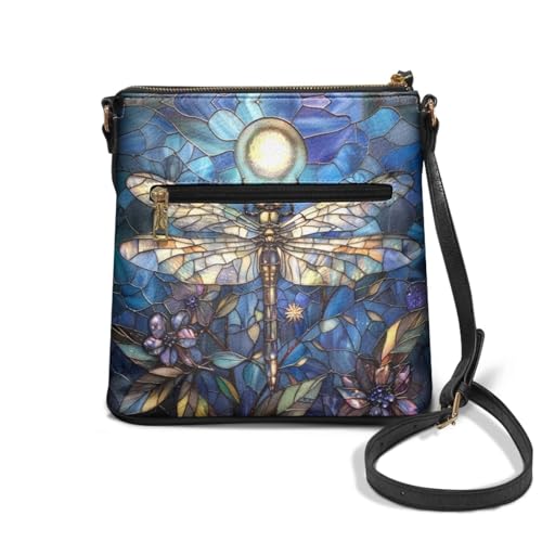 Image of Leather Women Crossbody Hobo Bag Satchel Purse Handbag with Adjustable Shoulder Strap and Zipper Pockets