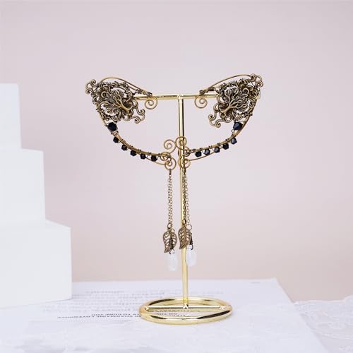 FRESHME Fairy Elf Ear Cuffs - Handmade Bronze Antique Vintage Cuffs Drop Dangling Ear Clips Wraps for Women Renaissance Costume4
