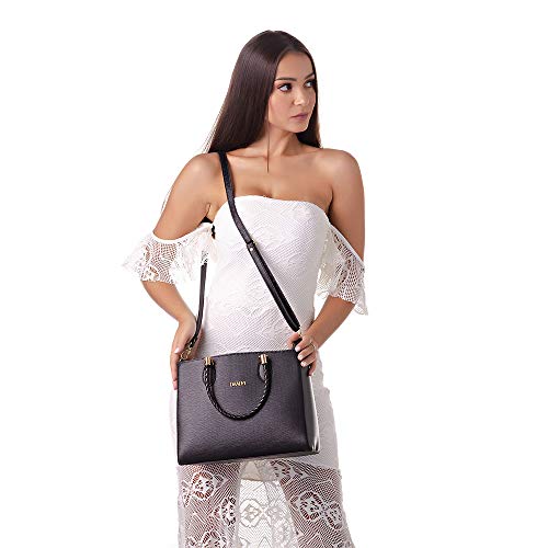 Kit 2 Bolsas e Carteira Preto, Feminino - Dhaffy Bolsas