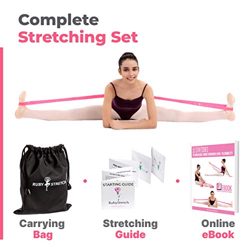 Stretch Bands for Dance and Ballet with Gift Box – Resistance Bands Set for Dancers, Ballerinas, Gymnasts and Cheers – Improve Flexibility, Strength and Split - Colors and Sizes for Kids and Adults