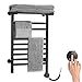 GAOYH Radiatore Elettrico da Bagno, scaldasalviette da 600 Watt, scaldasalviette Nero, 4 con termostato Intelligente, scaldasalviette Nero Opaco, scaldasalviette