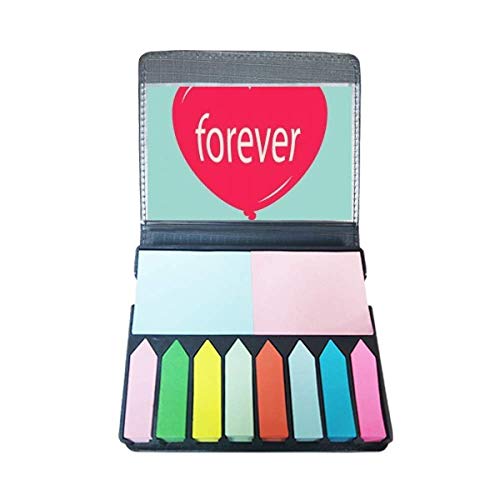 Marque-pages cœur rouge et vert Forever Red notes repositionnables pour Saint-Valentin