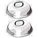 ZHOUWHJJ Pack of 2 BBQ Stainless Steel 12" Round Basting Cover/Cheese Melting Dome and Steaming Cover, Best for Flat Top Griddle Grill and Other Grills, Smokers