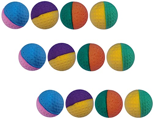 YnFag Schaumstoffbälle Fußballbälle Katzenspielzeug, 12 Stück