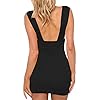 GOBLES Women's Sexy Bodycon Sleeveless Ruched Party Mini Cocktail Dress Black