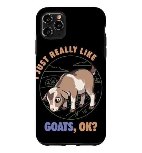I Just Really Like Goats Ok�t�@�[���A�j�}�����킢�����}���`�����M �X�}�z�P�[�X iPhone 11 Pro Max �p