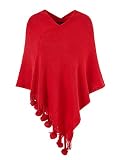EINE GRÖßE FÜR DIE MEISTEN FRAUEN: Dieser übergroße Poncho-Pullover ist 62 cm lang und 63 cm breit und passt damit bei den verschiedensten Kleidergrößen.