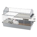 Ampio habitat per conigli dal design brevettato, originale ambientazione in stile fienile americano