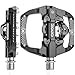 CXWXC 自転車 ペダル ビンディングペダル 片面フラット 滑り止め 広い踏み面 9/16インチ クリート付属 アルミ製 ブラック