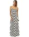 PattyBoutik Women’s Striped Spaghetti Strap Maxi Dress (Navy and Ivory M)