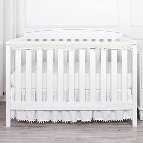 Crib Rail Covers for Teething, Crib Teething Rail Cover for Full-Size（White） (3pc-03)