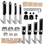 METOTY 8本セットルータービット 6mm軸 ストレートビット ターンガイドべアリング付き トリトリマー ビット（交換用のベアリングとネジが付属）高精度切削工具