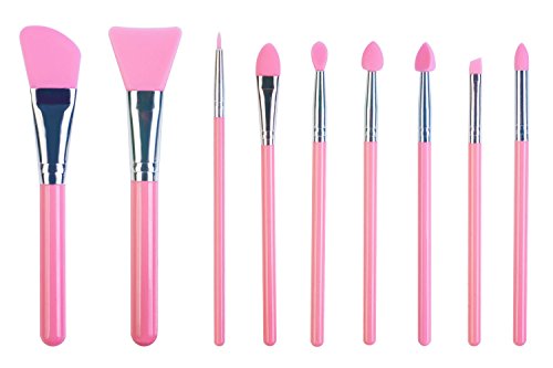 LORMAY 9 Pcs Silicone Makeup Brush Set: Applicator for Face Mask, Eyeliner, Eyebrow