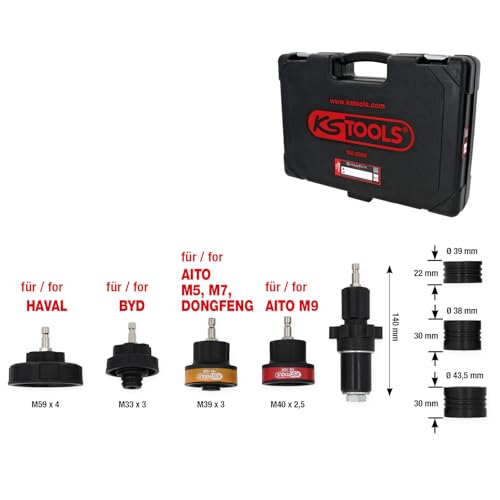 KS Tools 150.2330 Kühlsystem-Adapter-Satz, 8-tlg, für asiatische Fahrzeuge