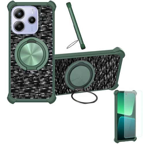 �Ή� Redmi Note 14 Se 5g �P�[�X Phone Case [1�� 9H+�d�x���� �K���X�t�B����][360°��]���X�^���h�A�}�O�l�b�g��]CX-12-LV