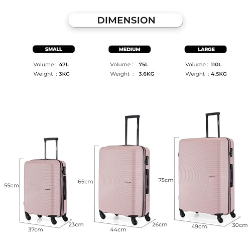 Image of Stony Brook Nasher Miles Crescent 75 Cm 28 Inch Polypropylene Hard-Sided 4 Wheels Spinner Check-in Luggage Trolley Bag (Champagne)