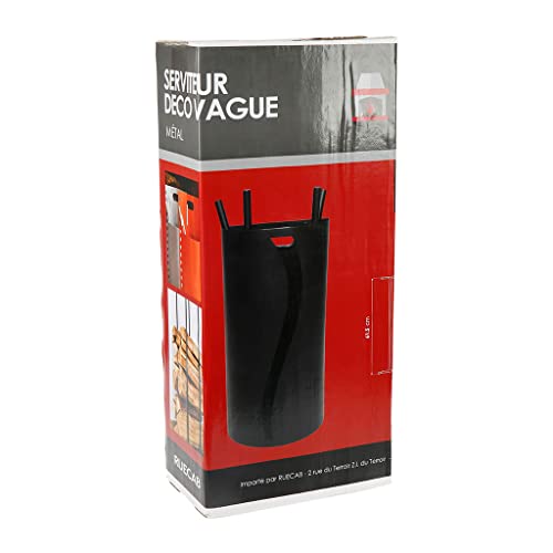 RUECAB - Servidor de chimenea, servidor de madera chimenea - Soporte + 4 accesorios: pala, póker, escoba y pinza - Altura: 65 cm - Peso: 4 kg - Ideal para el mantenimiento de su chimenea Cover