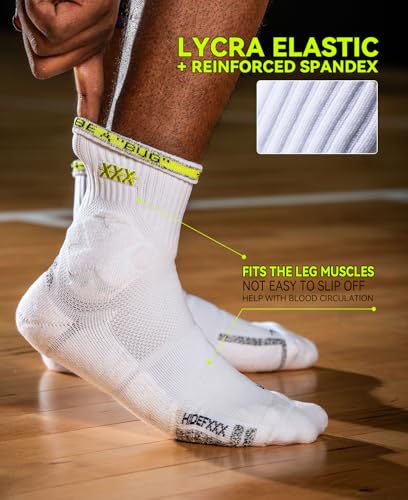 Basketball Socks for Men, Performance Cushioned Men's Athletic Ankle Socks, Player Edition Anti-Slip Sports Socks3