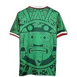 Mexico 1998 Retro Men’s Soccer Jersey Fan Edition – Short Sleeve Training & Casual Shirt – Home, Away & Third Kit Mexican (US, Alpha, Small, Regular, Regular, Green/Red/White)