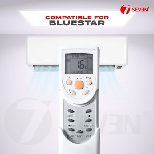 Image of 7SEVEN Compatible with Bluestar AC Remote Control Model 60 Suitable for 1 1.5 2 Ton Split & Window Air Conditioner - Match Key by Key Exactly with existing Bluestar AC Remote Function