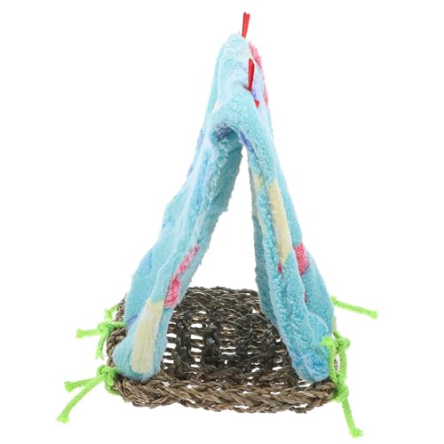 ifundom Parrot Tent Nest Straw Woven Birds Triangle Sleeping Bed Creative Hammock for Pet Birds Durable Design Random Styles and Colors Play and Rest Space Random Color