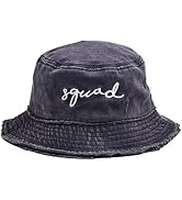Bachelorette Bucket Hat for Bride Squad Distressed Embroidered Sun Hat Bridal Party Gift