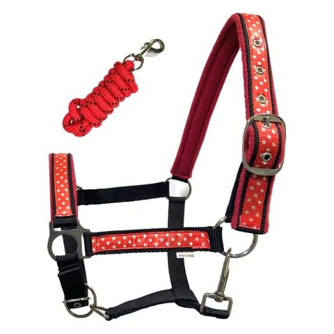 Countrypride EQUIPRIDE UNICORN HEADCOLLAR WITH LEAD ROPE FULL-MINI SHETLAND (Red/Black, Mini Shetland) Cover