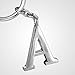 Monnel Z522_B Adorable Alphabet Initial Letter A Charm Keychain Key Ring (Silver)