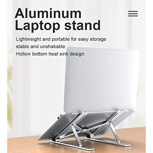 gazechimp Suporte para Laptop Dobrável de 6 Camadas 55-155 Mm de Altura para MacBook - Prata