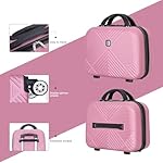 2 Piece Carry on Luggage Set, Airline Approved 20 Inch Luggage with Cosmetic Case HardShell Suitcase with Spinner Wheels, Lightweight Durable Hardside Suitcases Set, Pink - Image 5