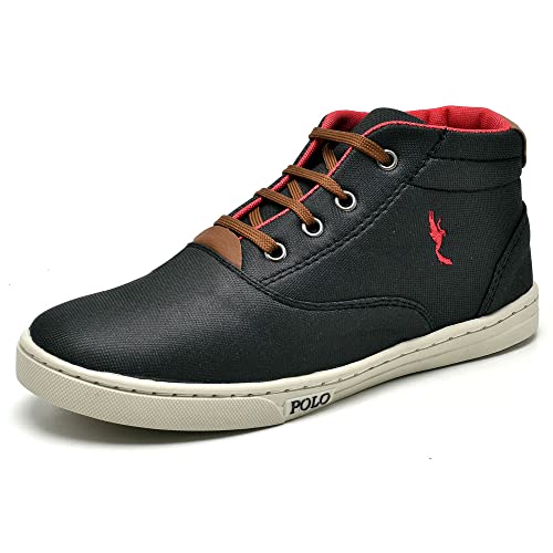 Kit Sapato Tenis Infantil Criança Relogio e Meia Polo Blu Botinha Tamanho:27;Cor:Preto;Genero:Mascul