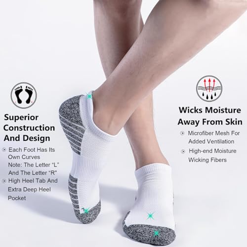 Image of No Show Sports Compression Socks for Men and Women Circulation 4 /8 Pack