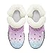Pointodoor Fish Scale Pattern Girls Winter Boots Non Slip Ankle Booties Toddler Fashion Cozy Fleece Walking Tennis Shoes Slip On Snow Boots for Winter
