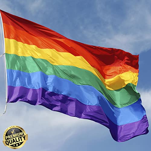 Lgbtq Gay Pride Rainbow Flags 3X5 Outdoor -Lgbt Flag With Sewn Stripes Double Sided For Lgbtq Lesbian Gay Transgender #TOP6