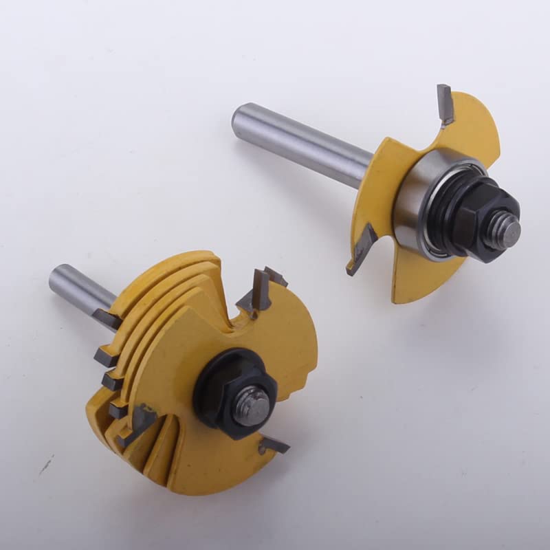 2PC 8mm i 1/4 "Shank 6-częściowy frez do rowków 3 skrzydłowy zestaw bitów routera do obróbki drewna narzędzie do cięcia dłuta czop do narzędzia do obróbki drewna