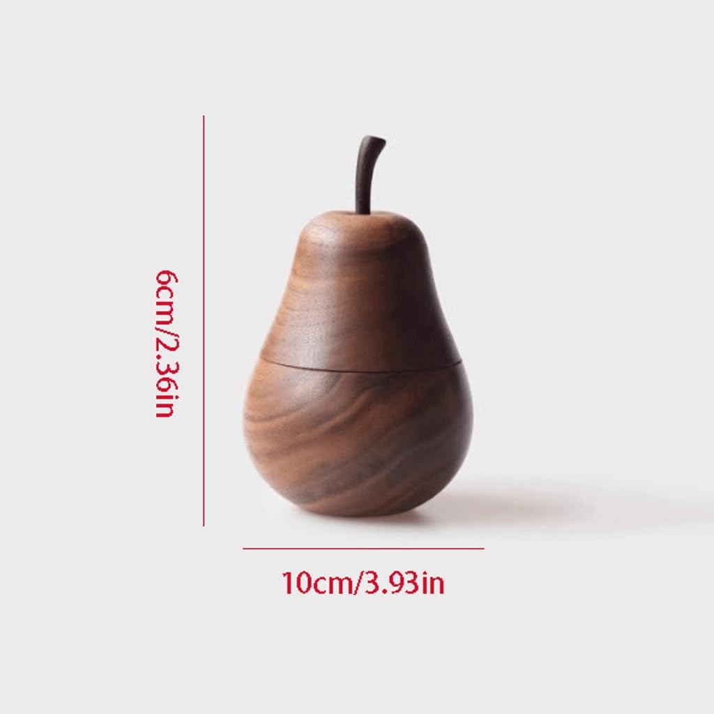 Toothpick Holder Pear Toothpick Box Toothpick Holder Home Restaurant Wooden Ornaments Toothpick Holder Dispenser(2)