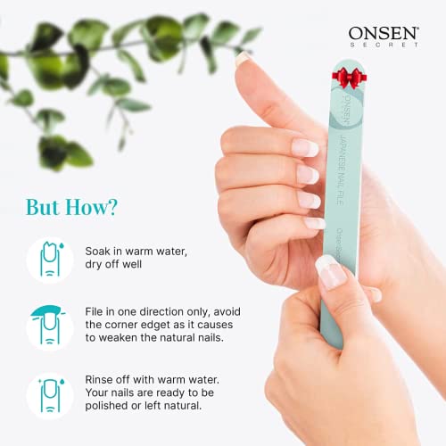 Onsen Secret Cuticle Cream + Double Sided Nail File 120/180 Grit, Cuticle Oil - Japanese Natural Healing Minerals Nail Care Serum. Sooth, Repair, & Strengthen Cuticles & Nails, Non-Greasy - Thumbnail 2