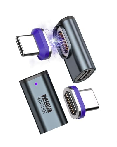 Adaptateur USB C mâle magnétique premium 24 broches 40 Gbit/s 240W