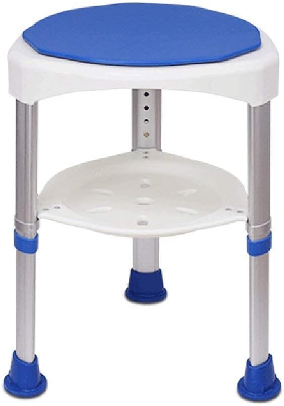 Bath Stools,Aluminum Alloy Bath Stool/Bathroom Shower Stool 360 Degree Rotating Shower Chair Old Man Slip Pregnant Woman Bath Stool/Blue2