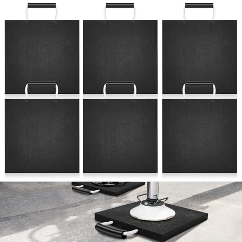 Drydiet 4 Pcs Rv Jack Pads Rv Leveling Blocks Heavy Duty Stabilizing Outrigger Pad Stackable Waterproof Handle for Tow, Service Truck, Camper, Trailer, Crane, Wrecker Landing Gear (12 x 12 x 1 Inches)