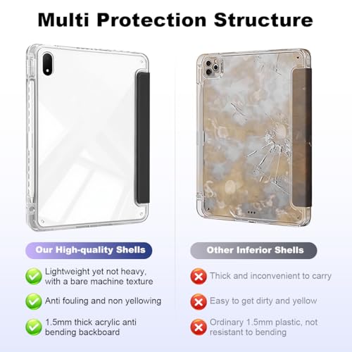 Image of ZORBES Cover for OnePlus Pad 3 13.2 inch 2025, Multi Angle Origami Case Slim PU Front Cover for Vertical & Horizontal Viewing, Acrylic Protective Tablet Cover with Pen Holder